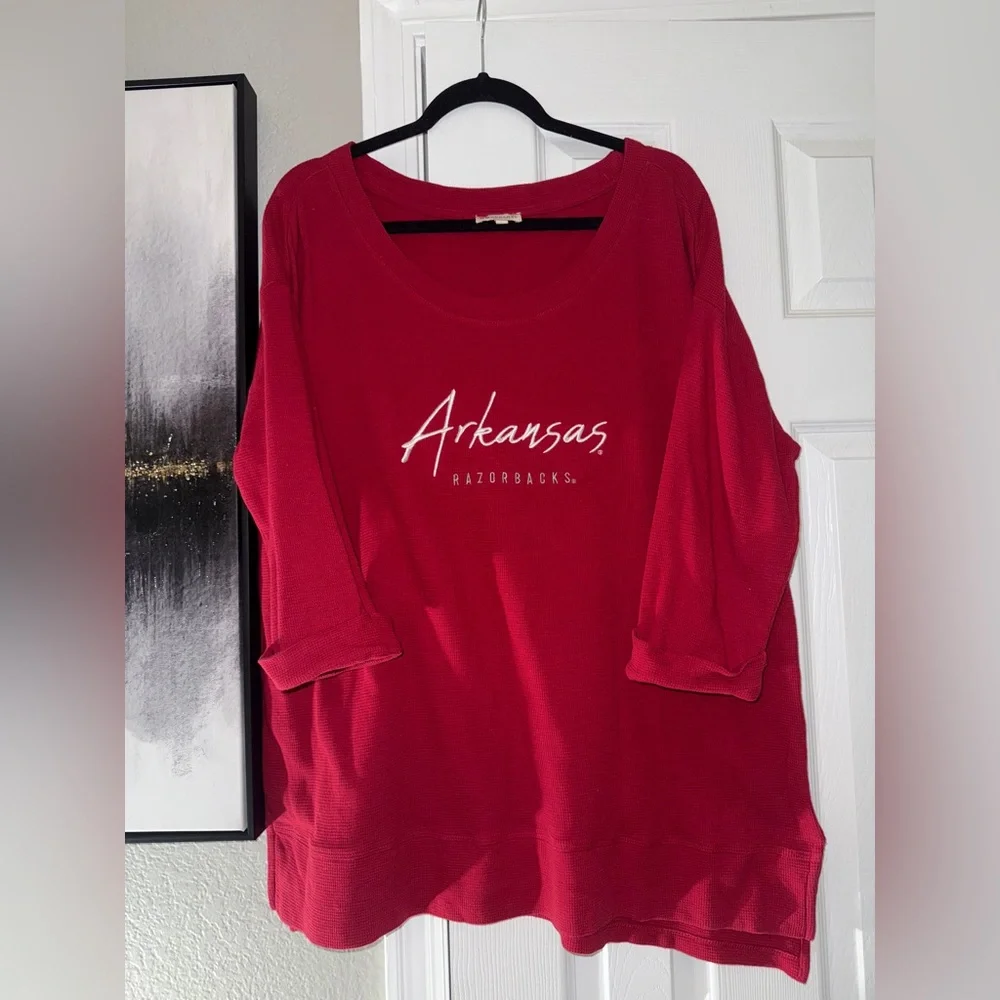 Women's Red Arkansas Razorbacks Long Sleeve Top - Picture 3 of 7